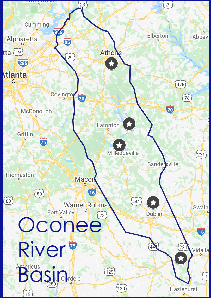 Oconee River Georgia Water Planning And Policy Center   Watershed Test Map Graphic 